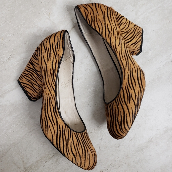 Mi Piaci Tiger Calf Hair Fur Animal Print Heels 41 - Picture 6 of 15
